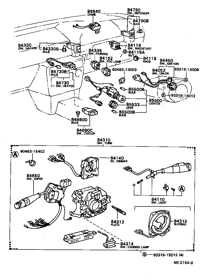 84652-2B270 SWITCH ASSY, WINDSHIELD WIPER product image
