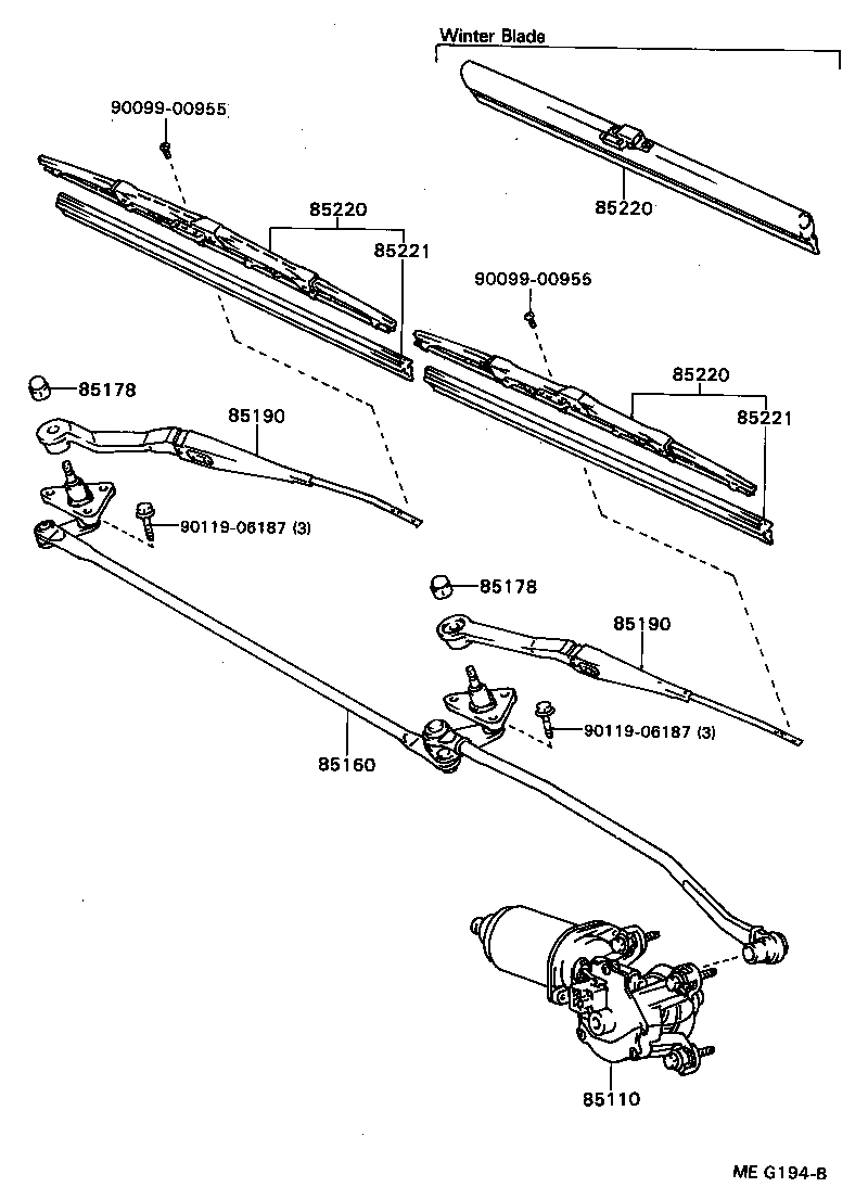 85220-32530 BLADE ASSY, WINDSHIELD WIPER product image
