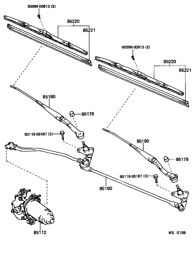 85210-20140 ARM ASSY, WINDSHIELD WIPER product image