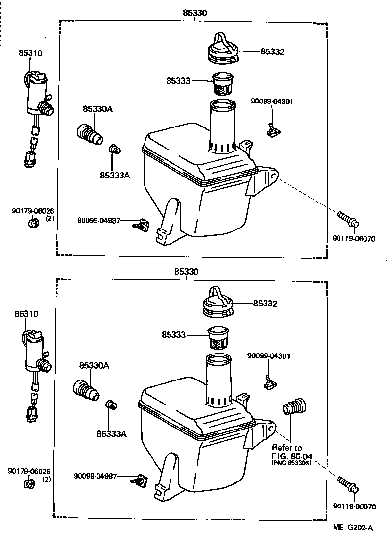Toyota 85331-20480 JAR ASSY, WINDSHIELD WASHER