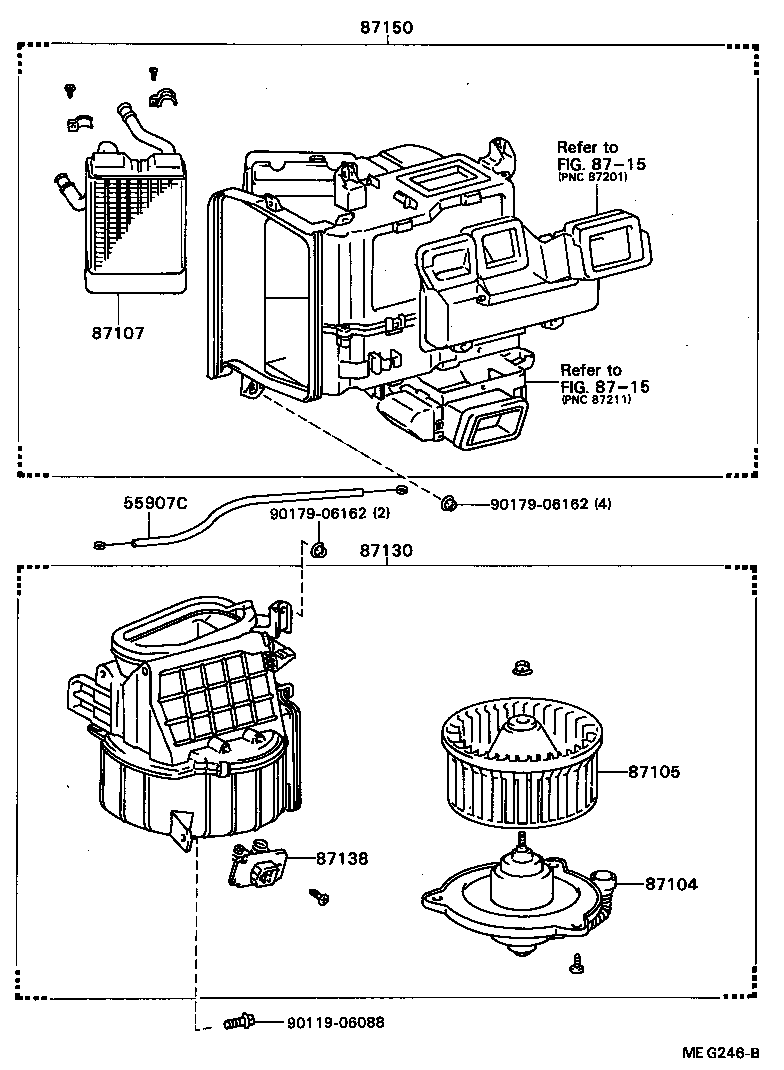 87130-20170 BLOWER ASSY, HEATER, FRONT product image