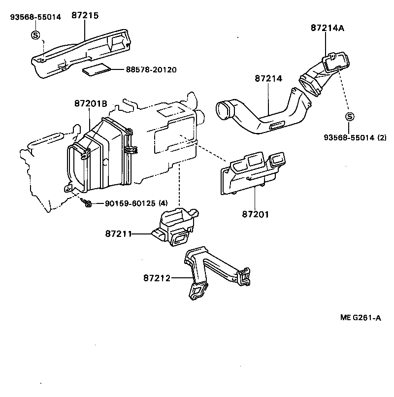 87201-20140 DUCT SUB-ASSY, AIR, NO.1 product image