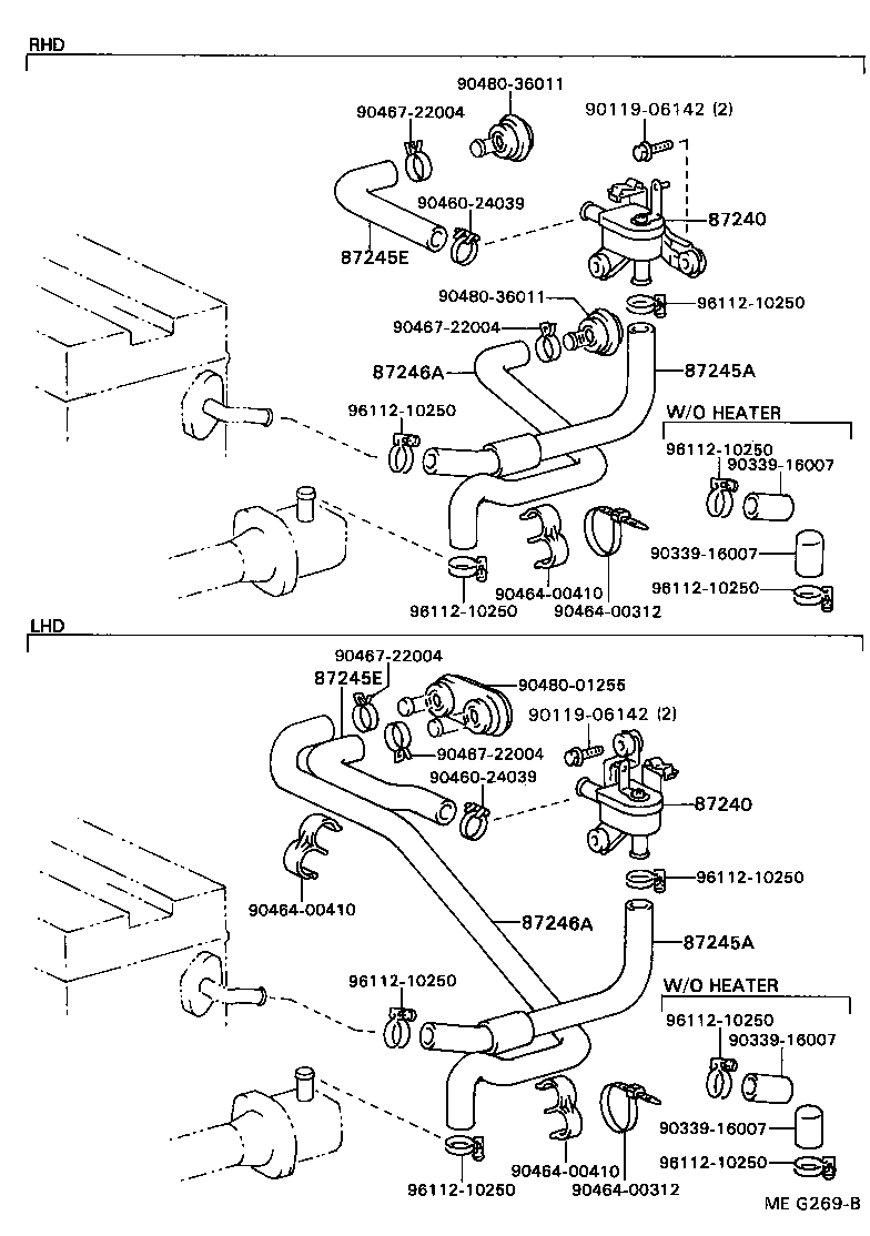 87245-20850 HOSE, HEATER WATER, OUTLET A product image