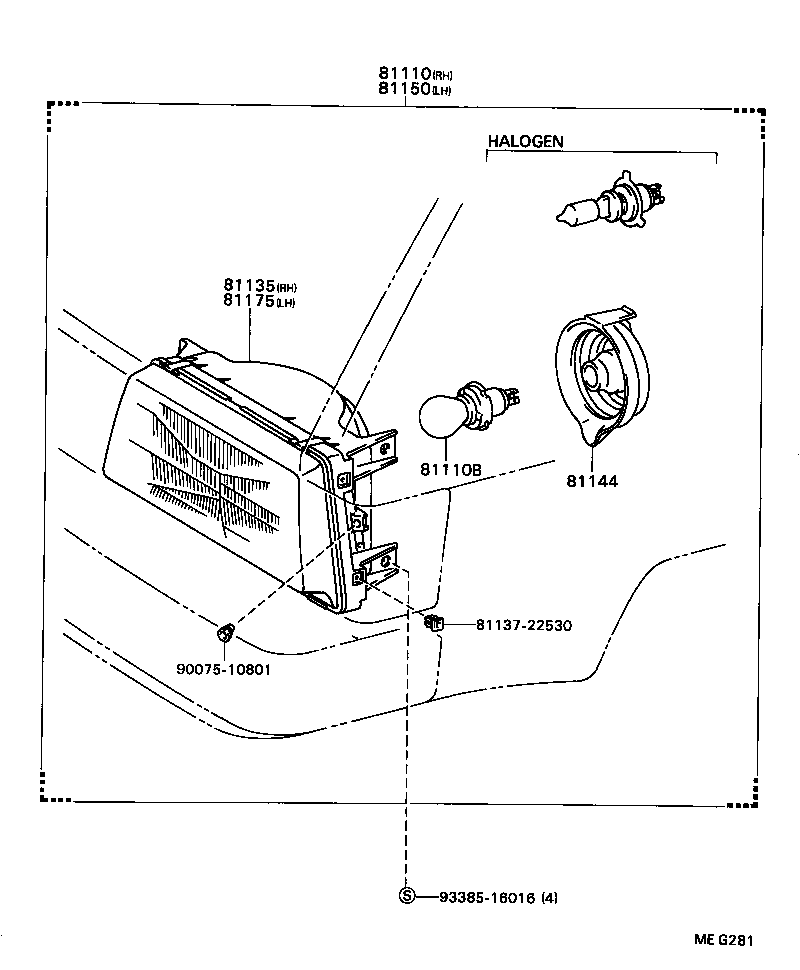 81150-80280 HEADLAMP ASSY, LH product image
