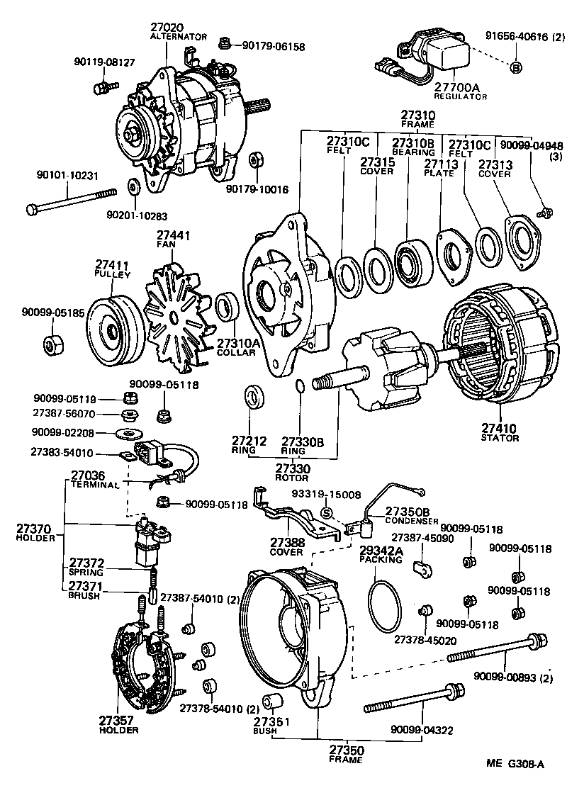 27060-72081 ALTERNATOR ASSY product image