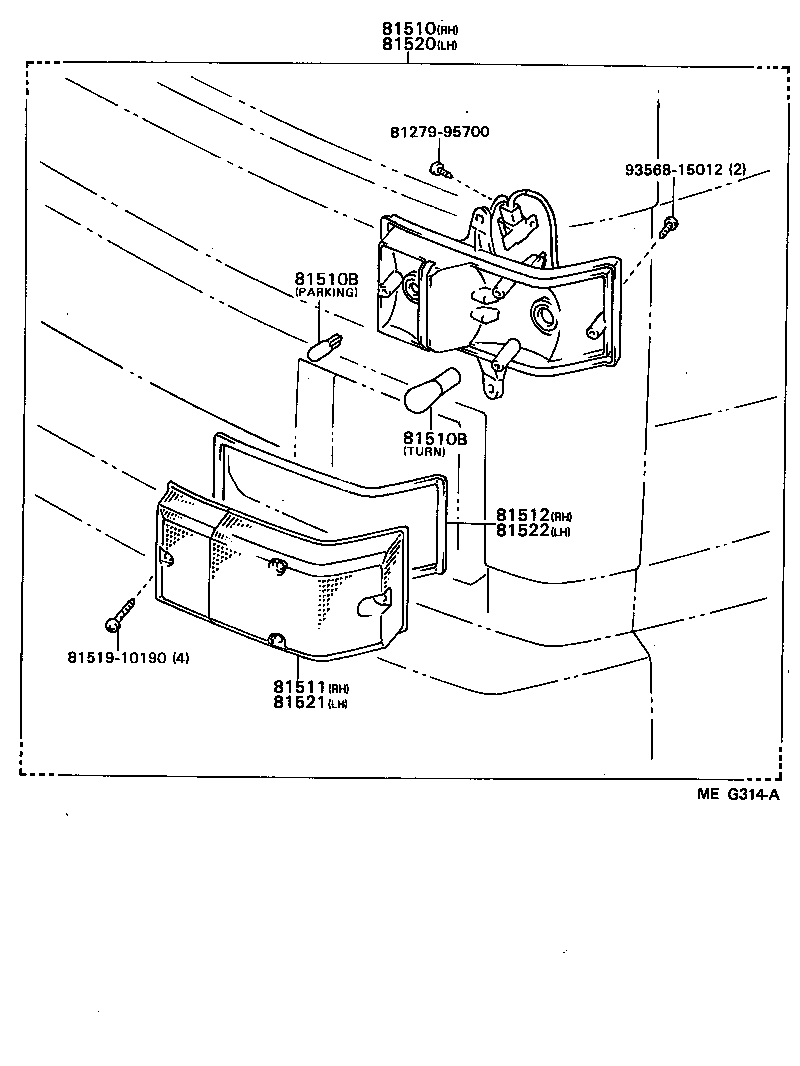 81511-95408 LENS, FRONT TURN SIGNAL LAMP, RH product image