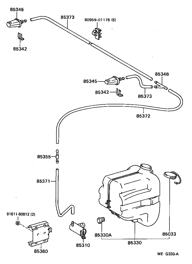 85361-95400 BRACKET ASSY, WINDSHIELD WASHER product image