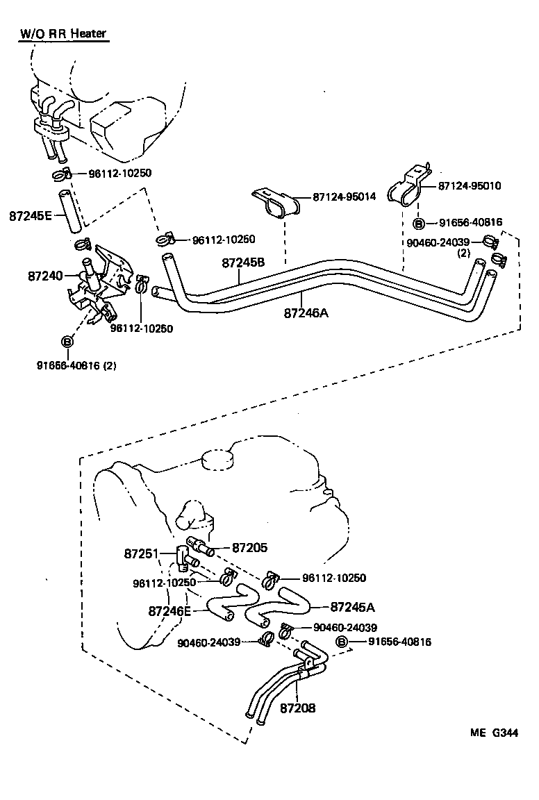 87208-95A04 PIPE SUB-ASSY, HEATER WATER product image