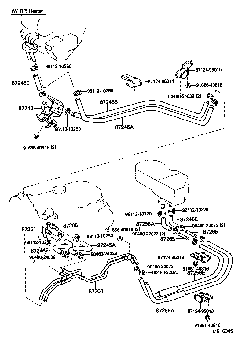 87208-95A04 PIPE SUB-ASSY, HEATER WATER product image