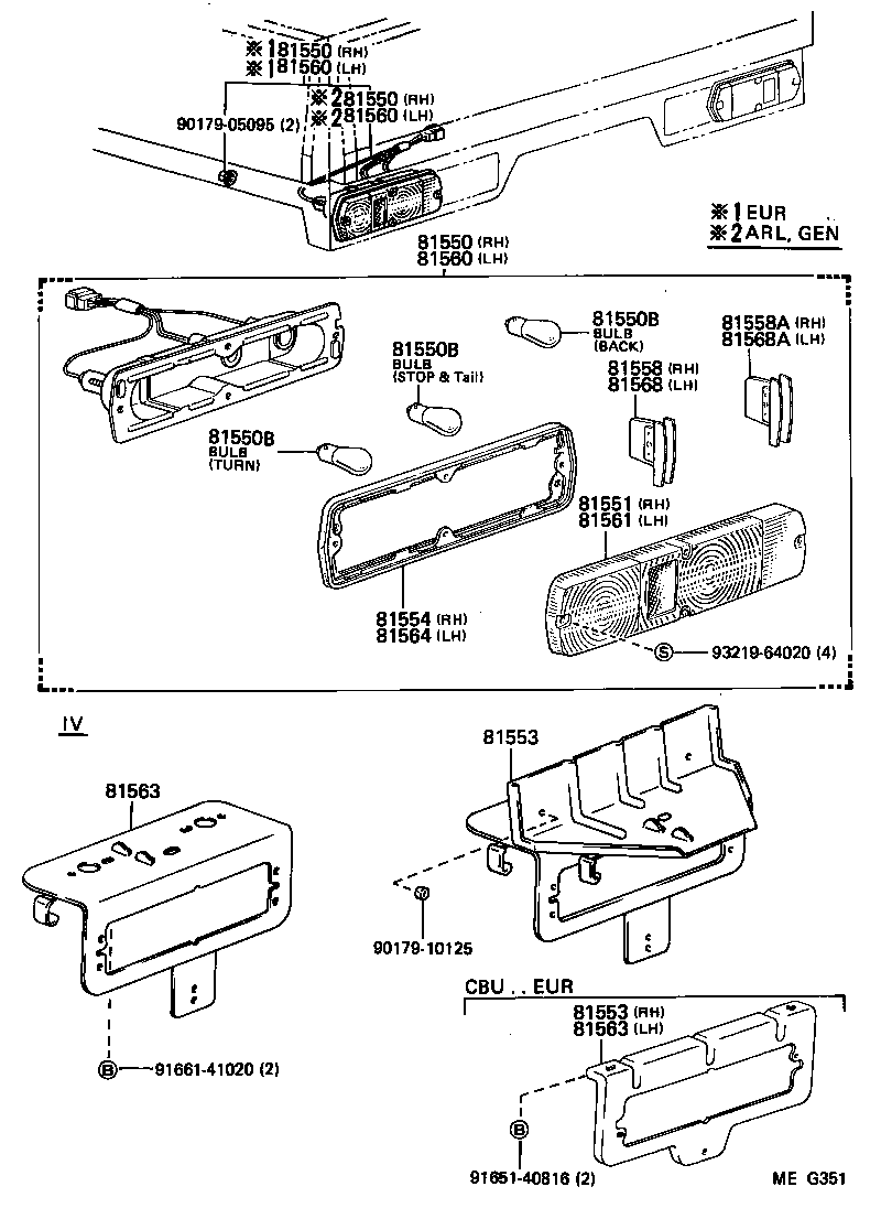 81550-95012 LAMP ASSY, REAR COMBINATION, RH product image