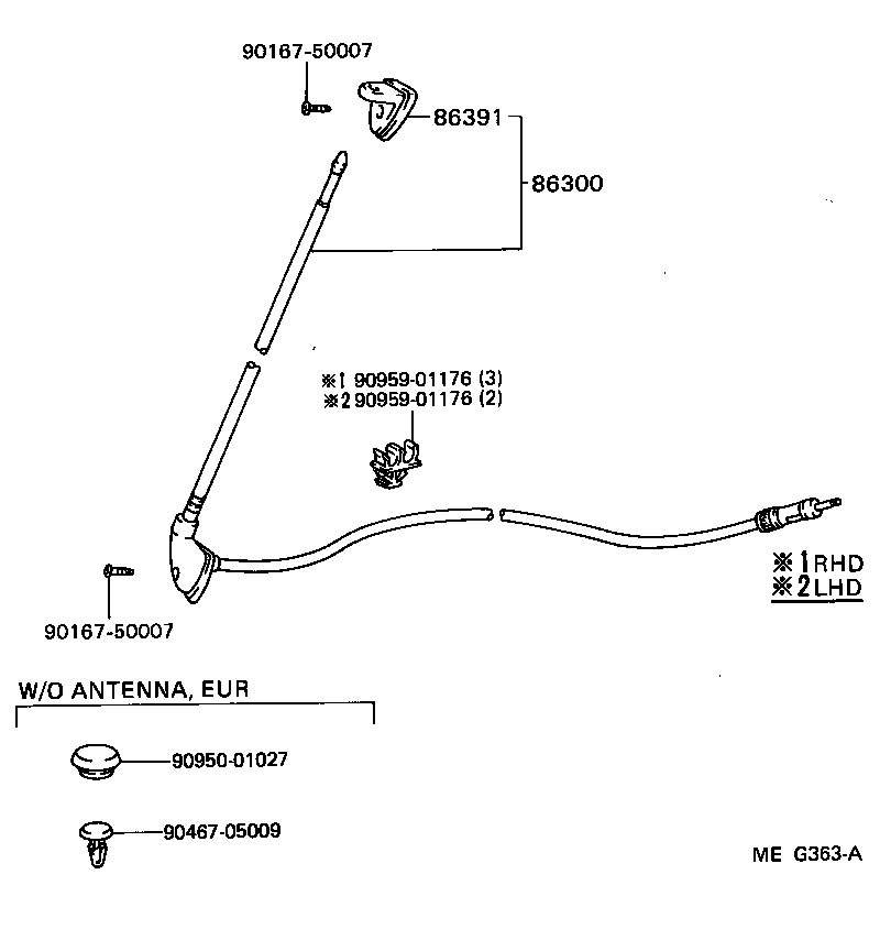 86300-95403 ANTENNA ASSY, W/HOLDER product image