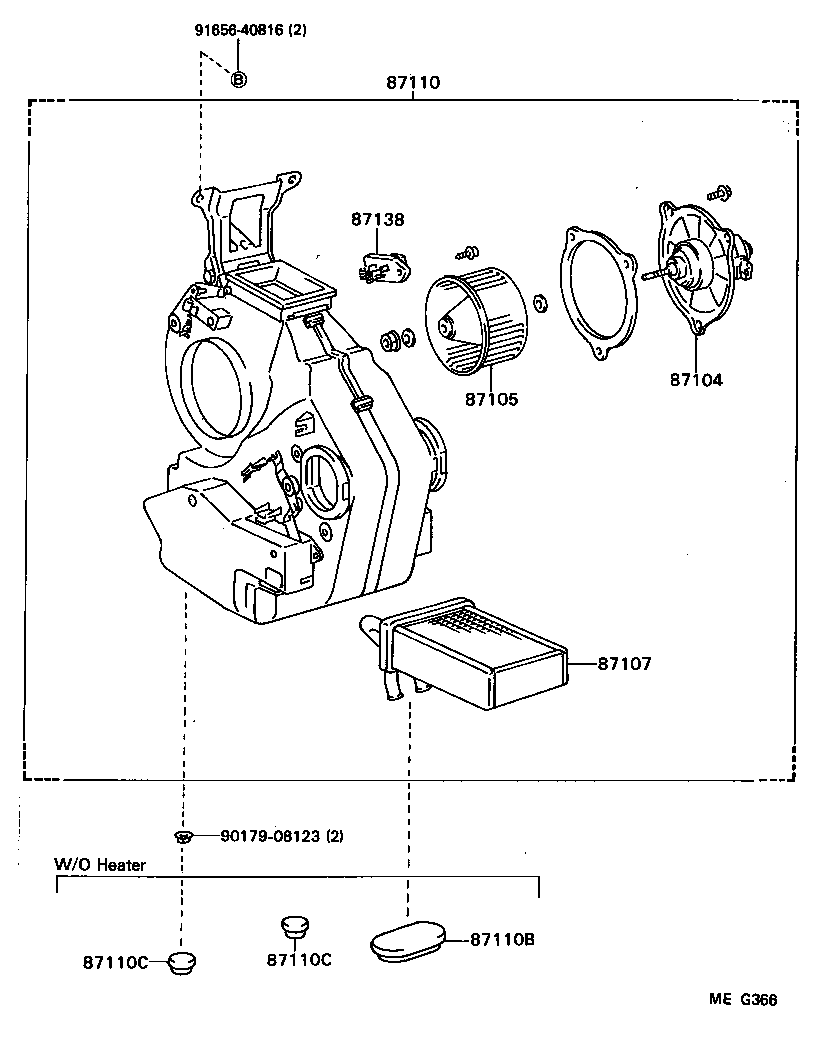 87105-95403 FAN SUB-ASSY, HEATER BLOWER product image