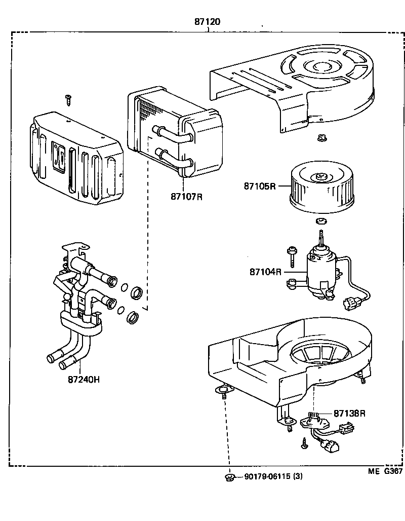 87105-95403 FAN SUB-ASSY, HEATER BLOWER product image