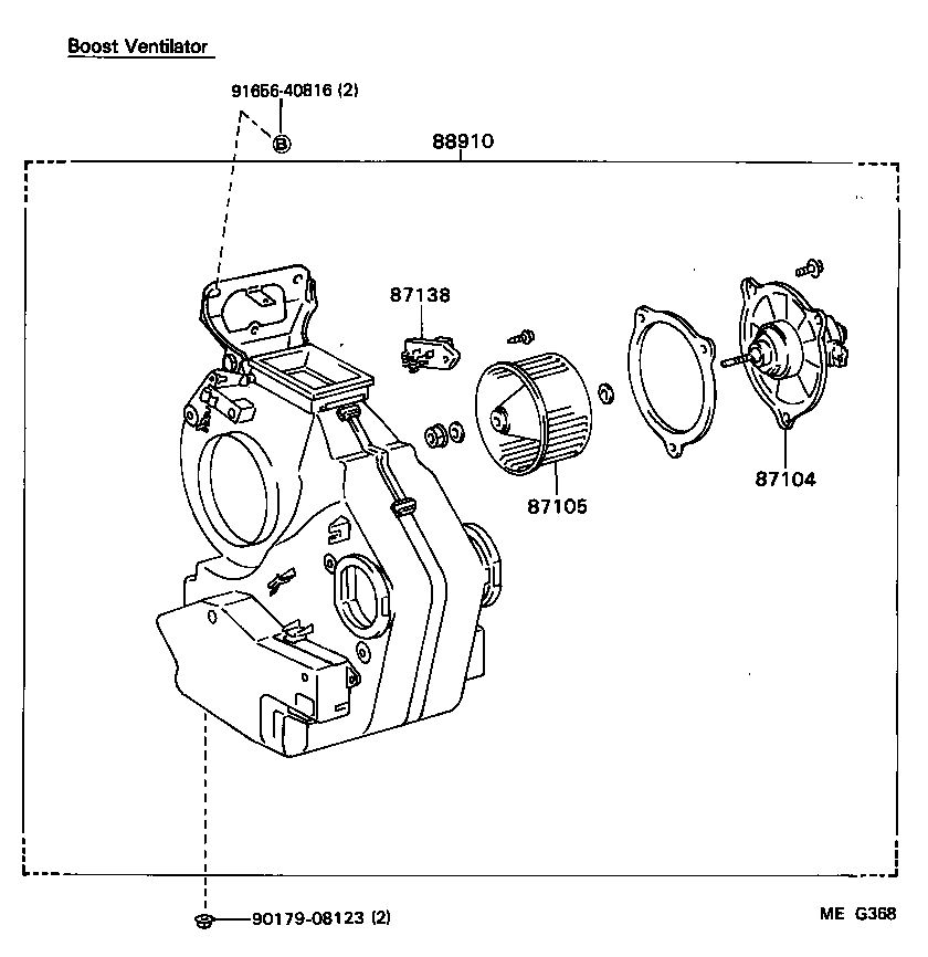 87105-95403 FAN SUB-ASSY, HEATER BLOWER product image