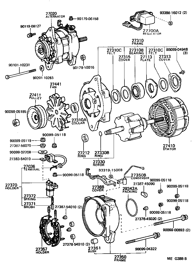 27020-54413 ALTERNATOR ASSY product image
