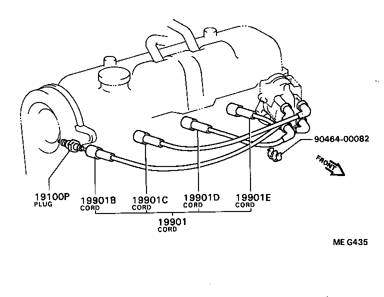 90919-12995 CORD, SPARK PLUG RESISTIVE, NO.2 product image