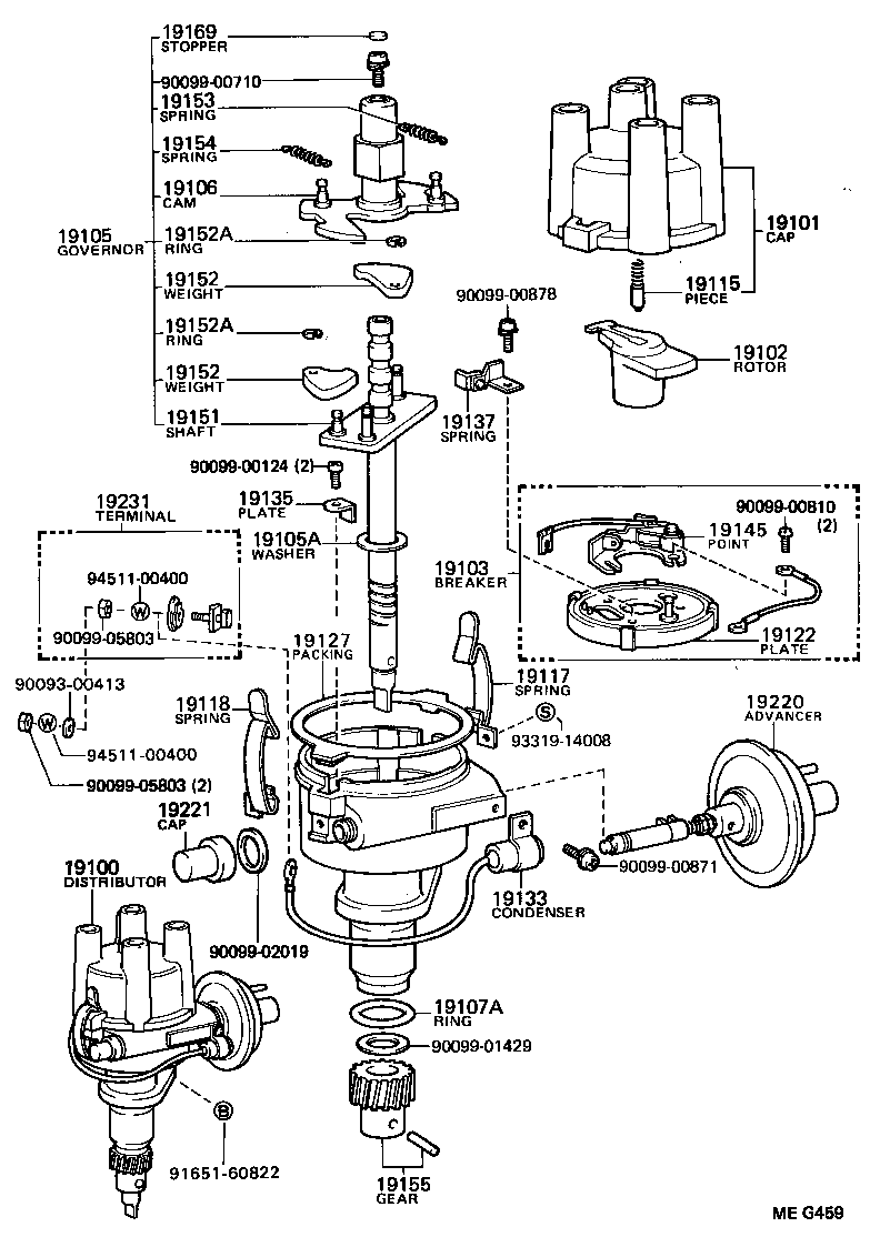 19100-13390 DISTRIBUTOR ASSY product image