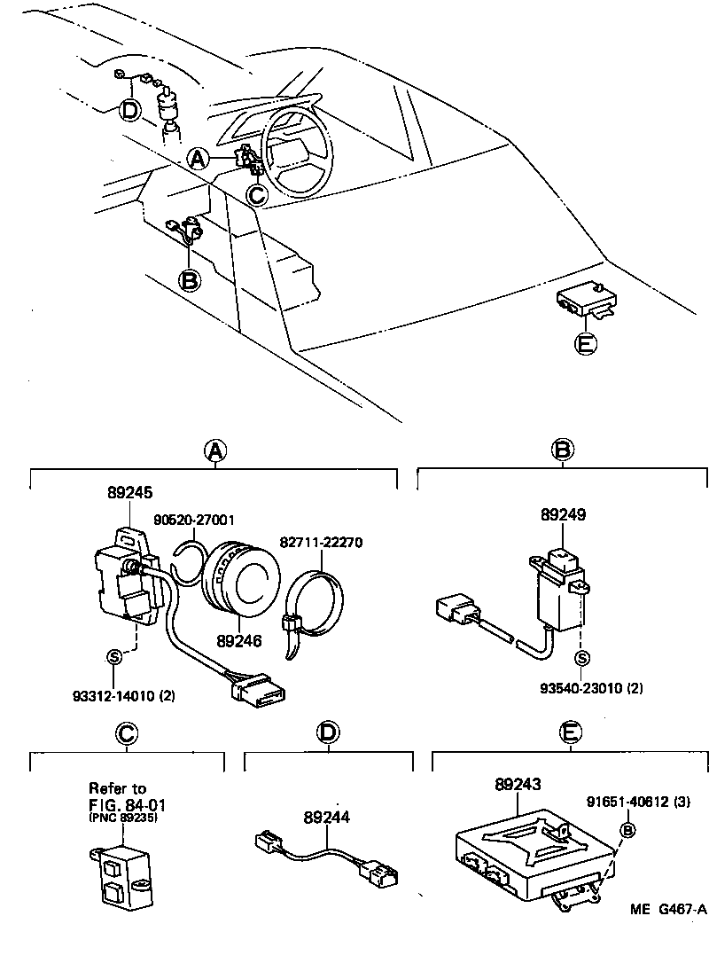 89244-30010 WIRE, ABSORBER CONTROL, REAR product image