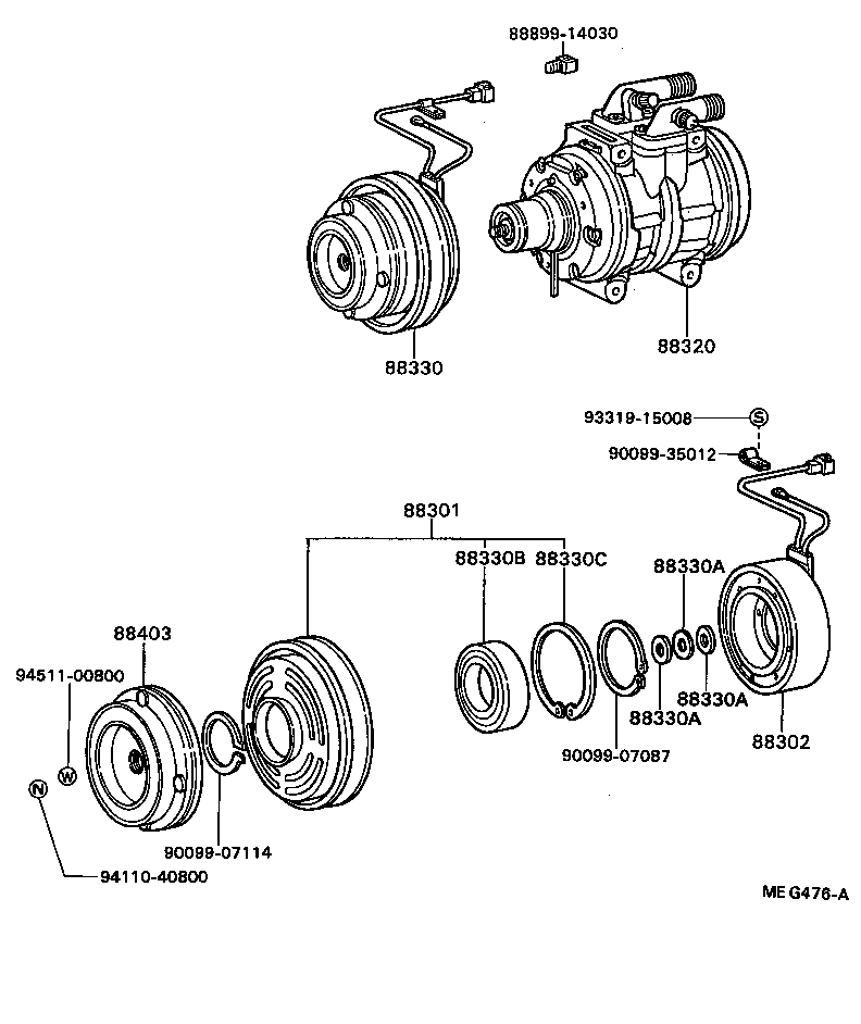 88440-35030 PULLEY, COOLER COMPRESSOR IDLE product image