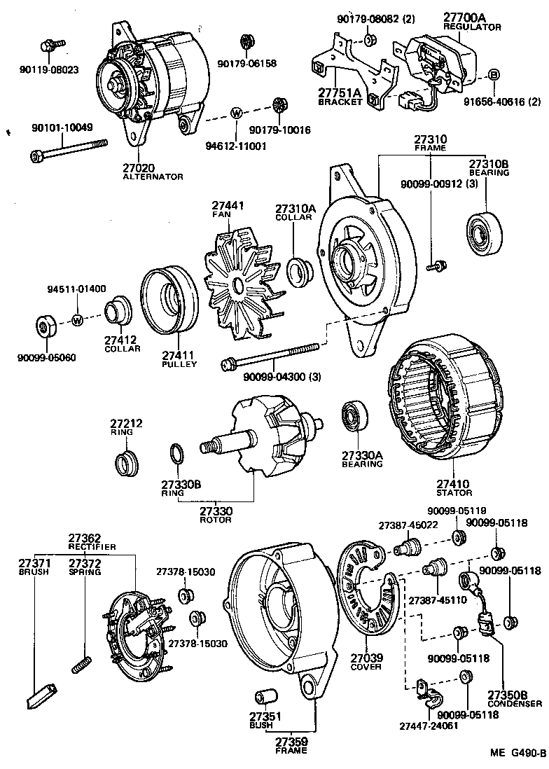 27310-64130 FRAME ASSY, DRIVE END, ALTERNATOR product image