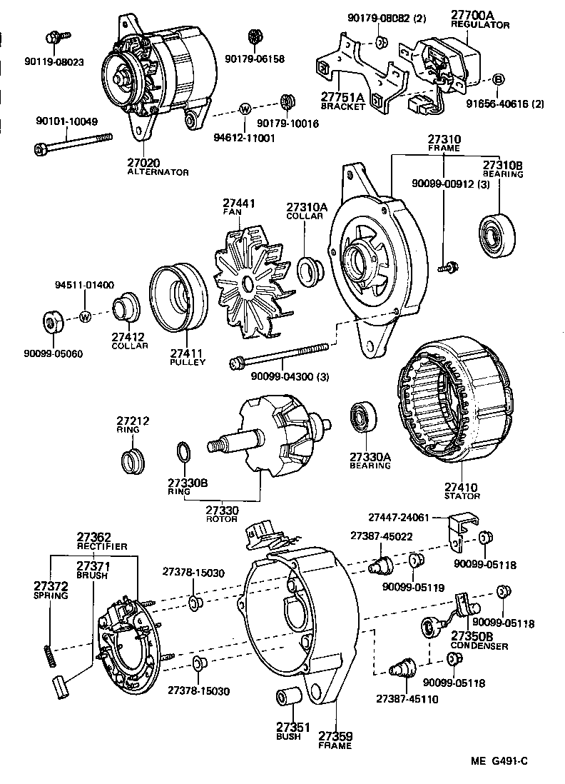 27310-64130 FRAME ASSY, DRIVE END, ALTERNATOR product image