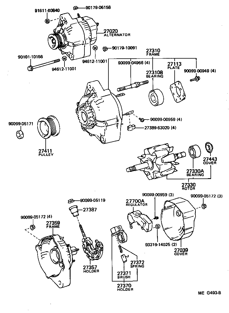 27310-64130 FRAME ASSY, DRIVE END, ALTERNATOR product image