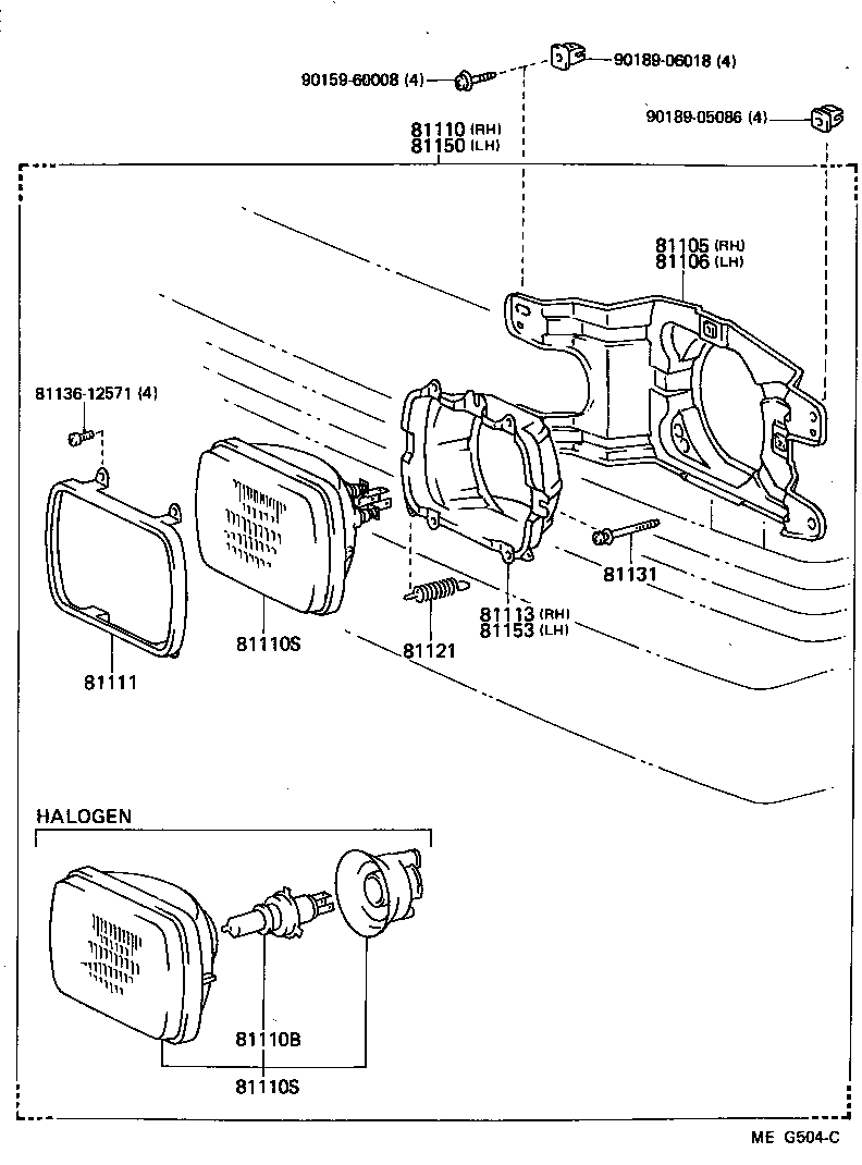 81150-95744 HEADLAMP ASSY, LH product image