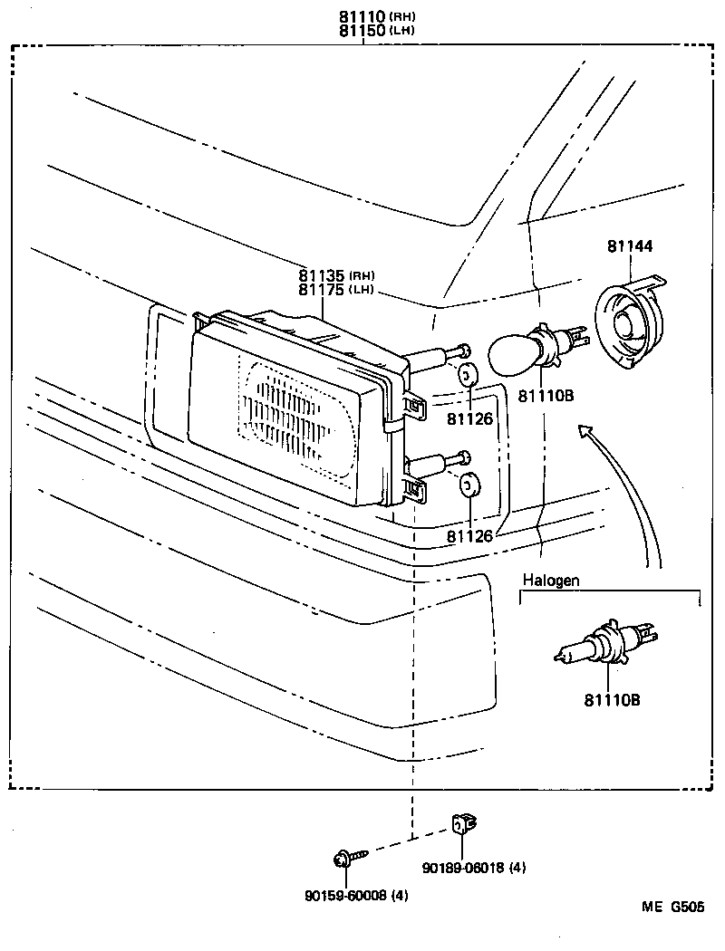 81124-95735 PLATE, HEADLAMP product image