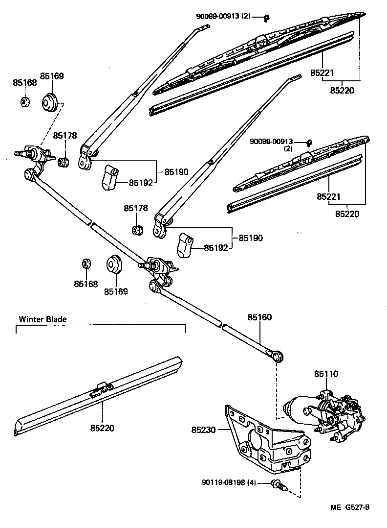 85220-95713 BLADE ASSY, WINDSHIELD WIPER product image