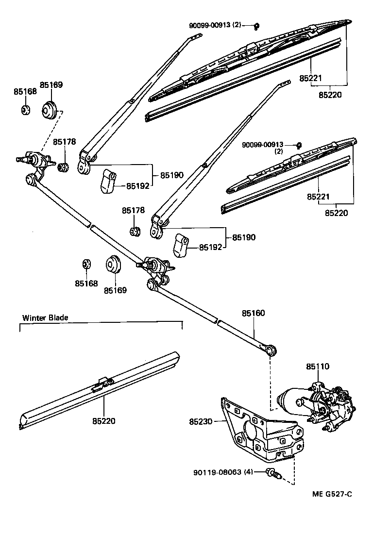 85291-27020 BLADE ASSY, WINDSHIELD WIPER product image