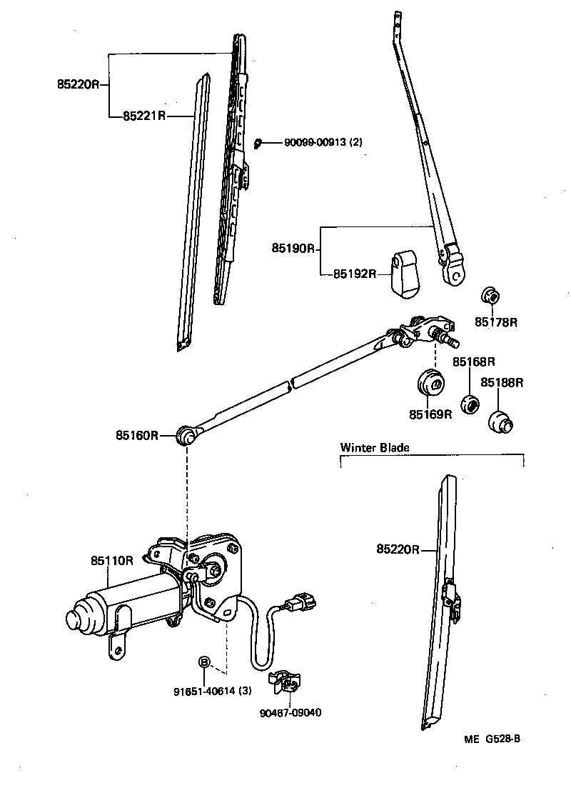 85291-90K00 BLADE ASSY, REAR WIPER product image