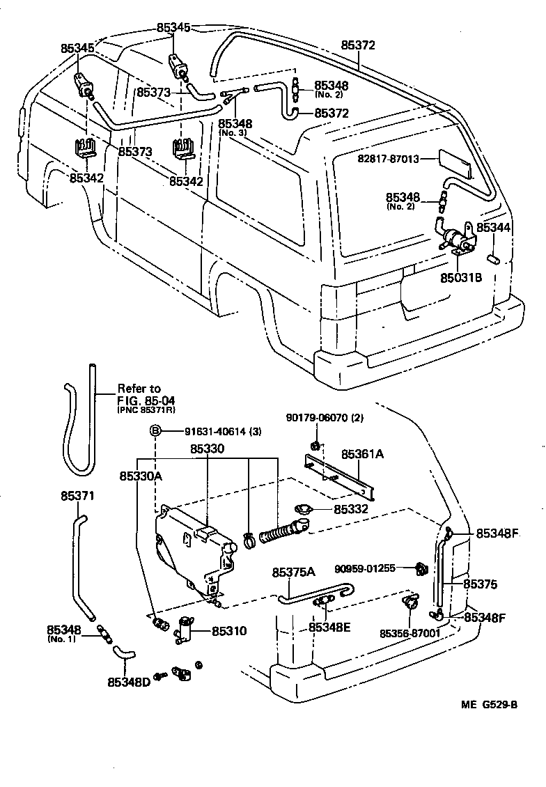85361-95709 BRACKET, WINDSHIELD WASHER, NO.1 product image