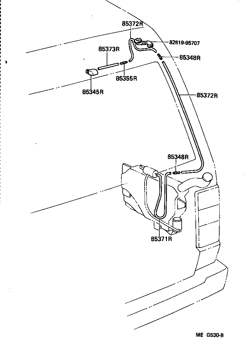 90445-08226 HOSE, REAR WASHER (FROM JOINT TO JOINT OR NOZZLE) product image