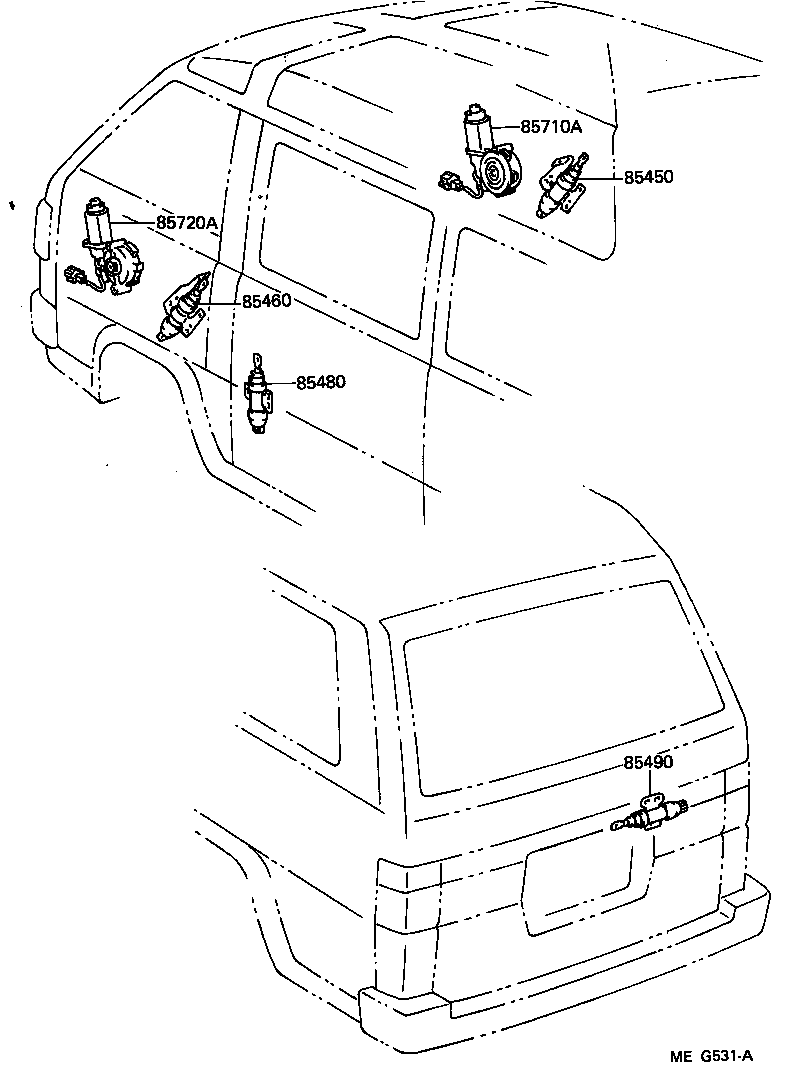 85480-95701 SOLENOID ASSY, DOOR CONTROL, REAR LH product image