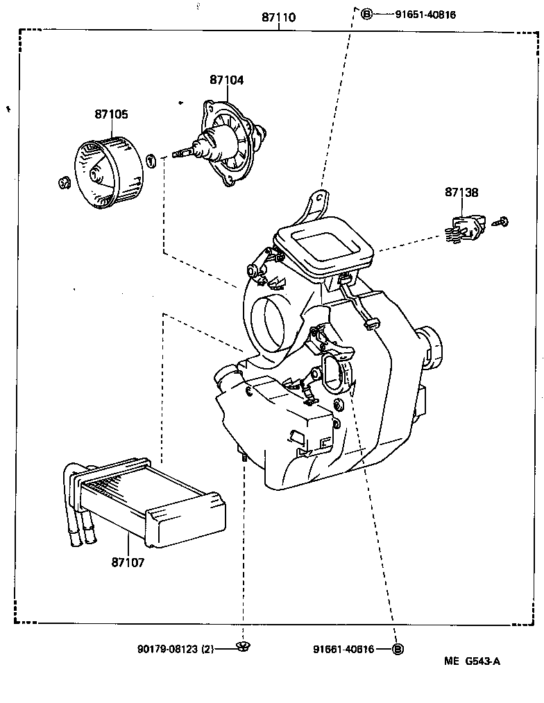 87104-95705 MOTOR SUB-ASSY, HEATER BLOWER product image