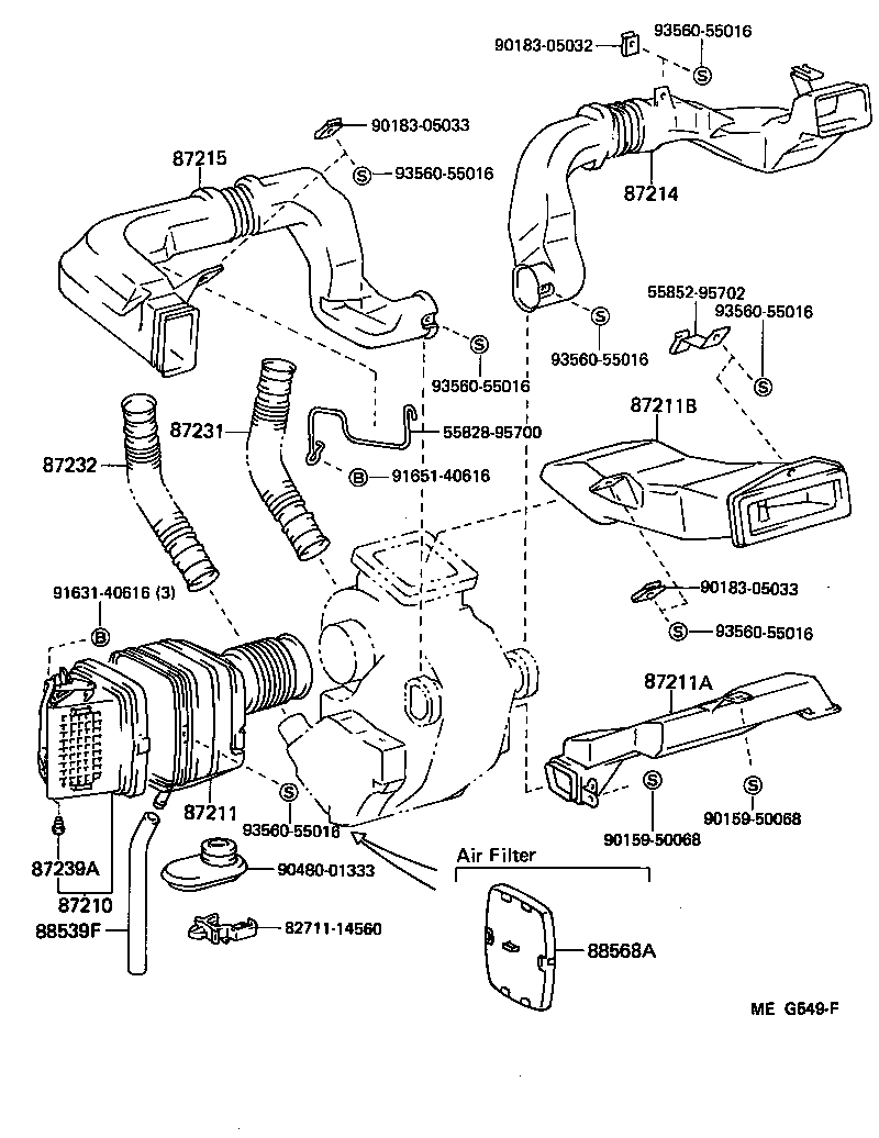 55086-95703 DUCT, AIR, NO.3 product image