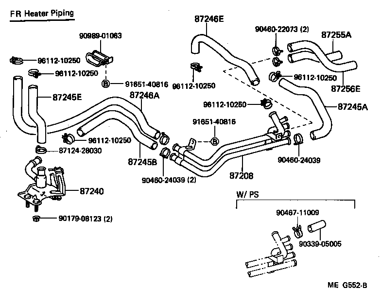 87208-95729 PIPE SUB-ASSY, HEATER WATER, B product image