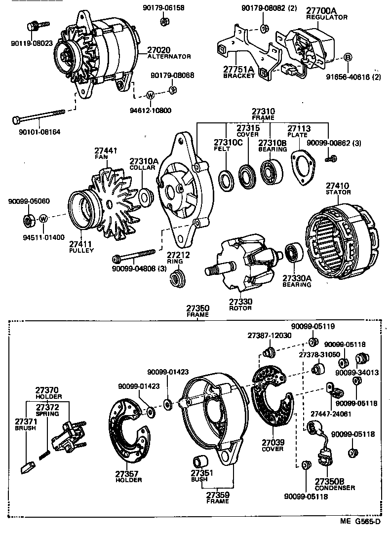 27310-64140 FRAME ASSY, DRIVE END, ALTERNATOR product image