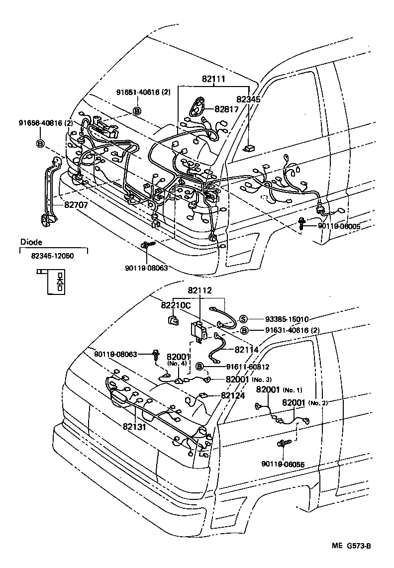 82124-95706 WIRE, ENGINE, NO.4 product image