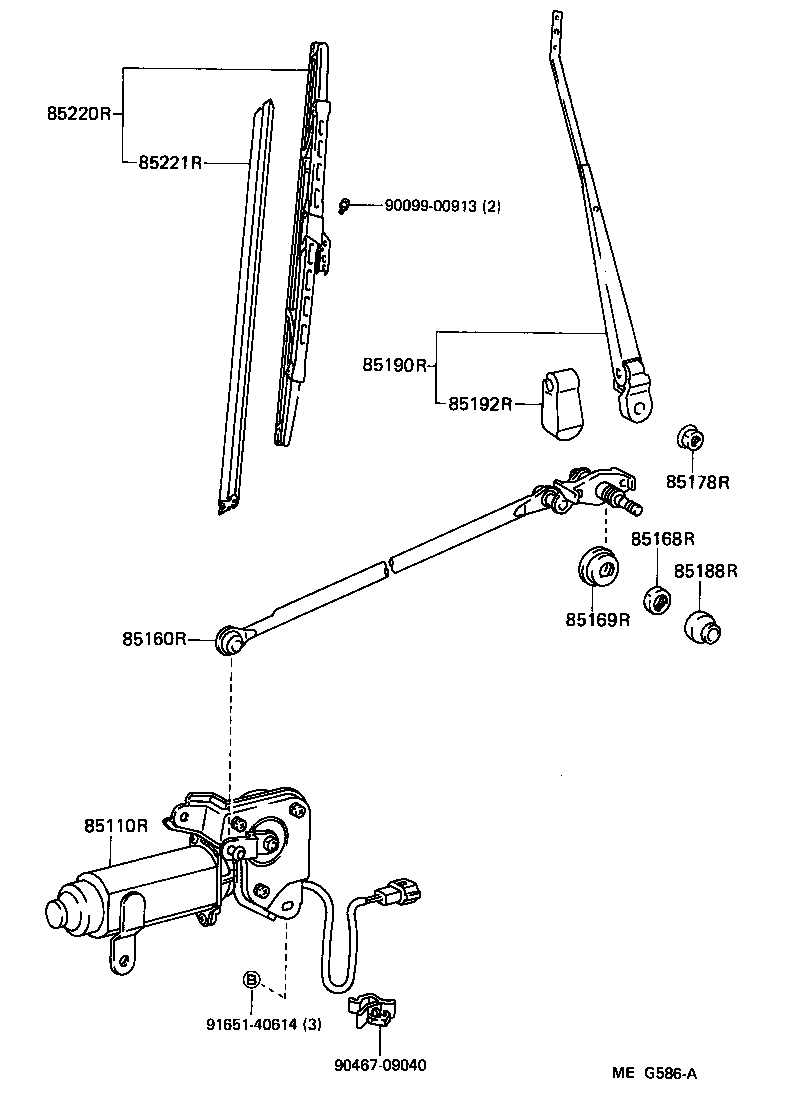85178-95700 CAP, REAR WIPER PIVOT, NO.1 product image