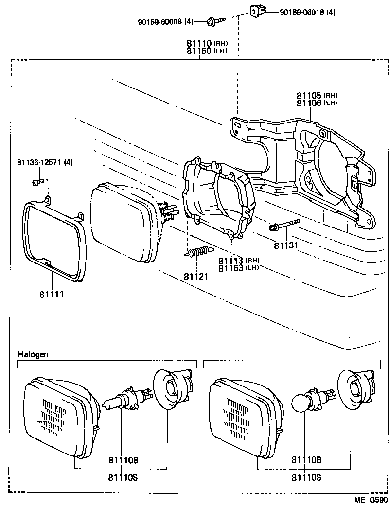 81124-95735 PLATE, HEADLAMP product image