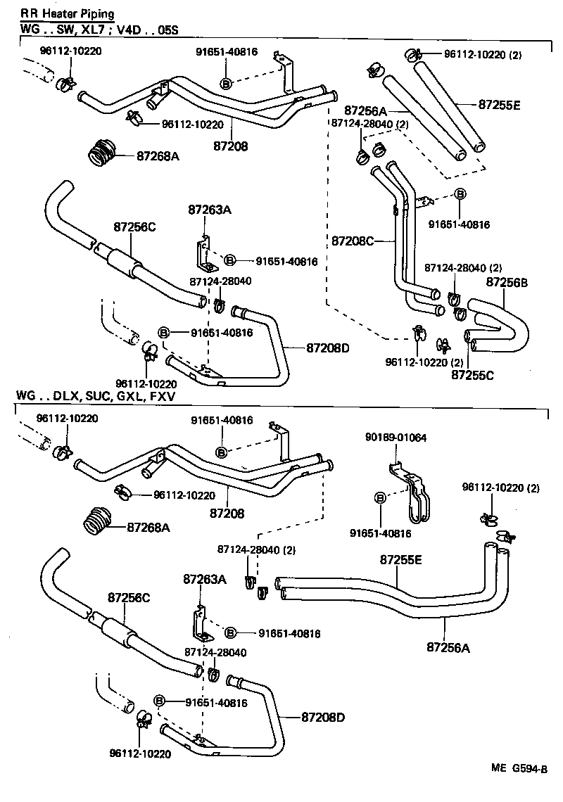 87208-95729 PIPE SUB-ASSY, HEATER WATER, B product image