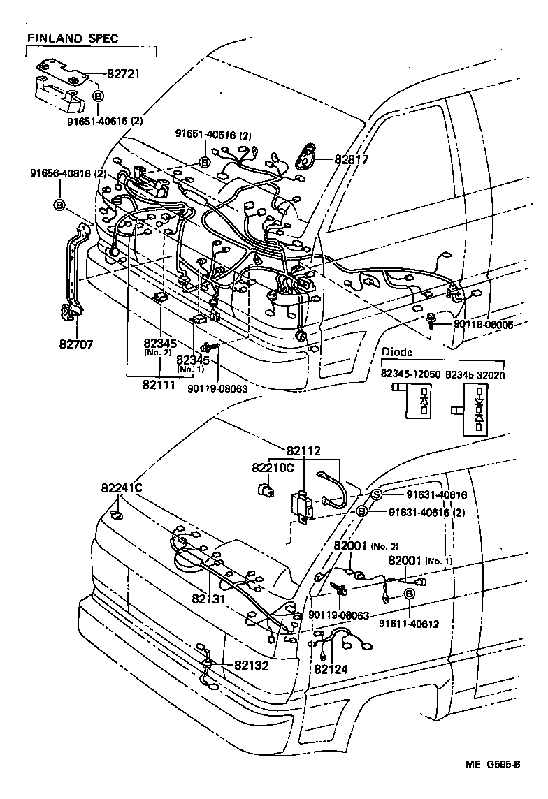 82817-95703 PROTECTOR, WIRING HARNESS, NO.1 product image
