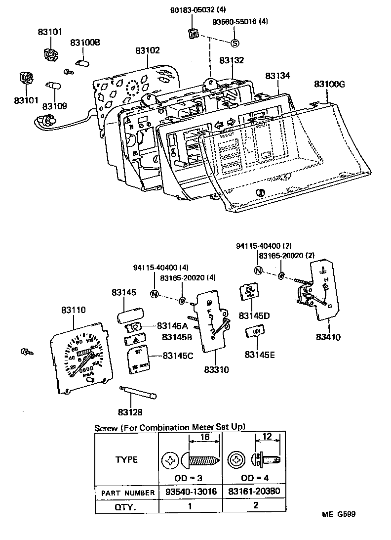 83132-95J02 CASE, COMBINATION METER product image