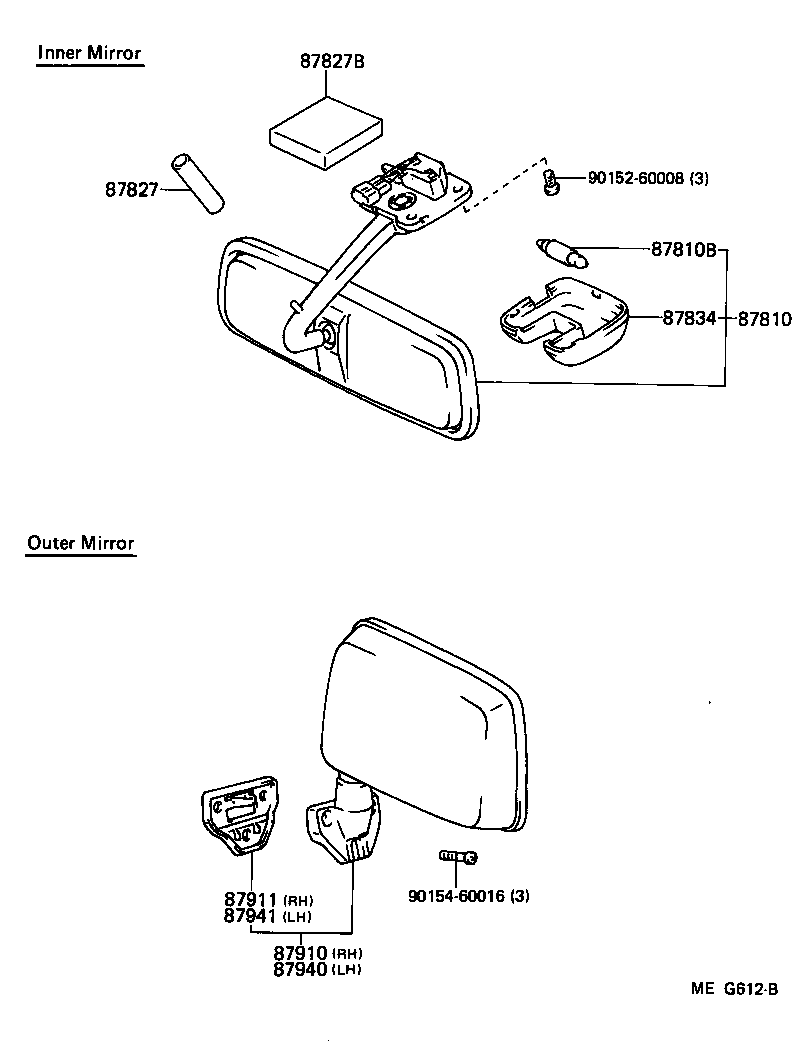 87810-95709 MIRROR ASSY, INNER REAR VIEW product image