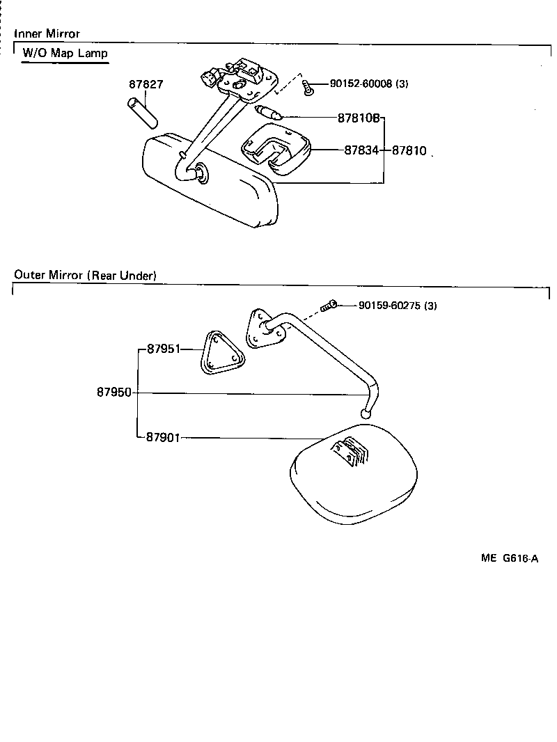 87910-95712 MIRROR ASSY, OUTER REAR VIEW, RH product image