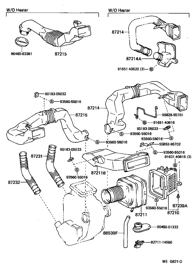 55084-95705 DUCT, AIR, SIDE NO.1 LH product image