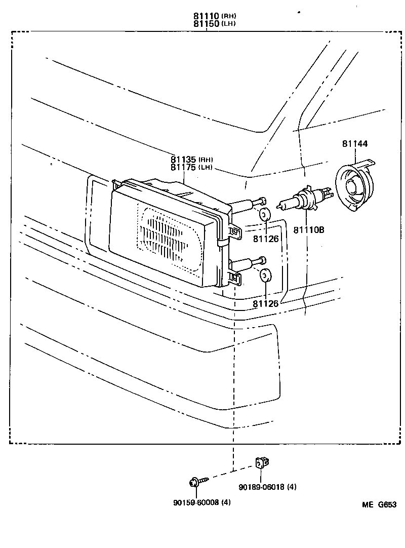 81150-95729 HEADLAMP ASSY, LH product image