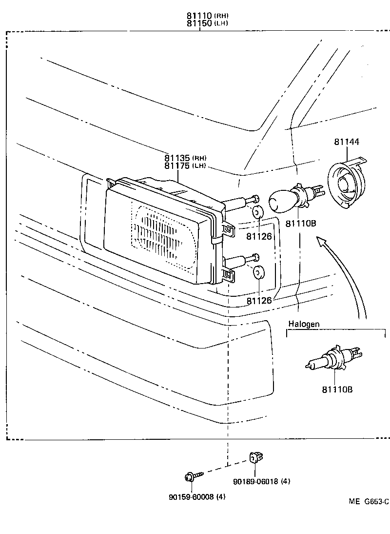 81130-95724 UNIT ASSY, HEADLAMP, RH product image