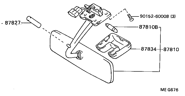87810-95421 MIRROR ASSY, INNER REAR VIEW product image